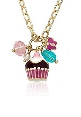 catchy small flower topped charm baby necklace